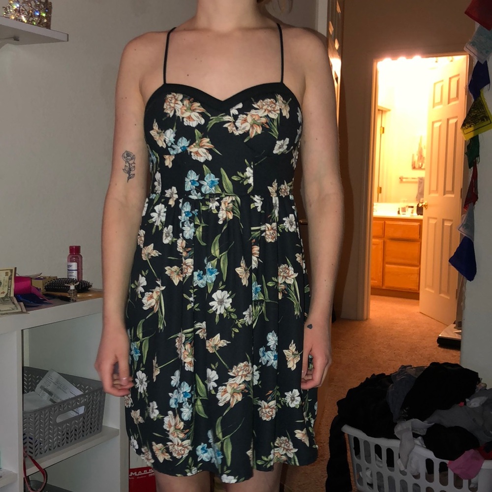 black floral dress